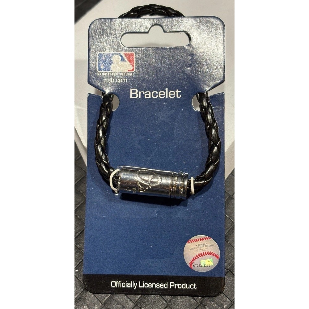 Baltimore Orioles MLB Rope Bracelet Black Silver Os Logo One Size New NIP
